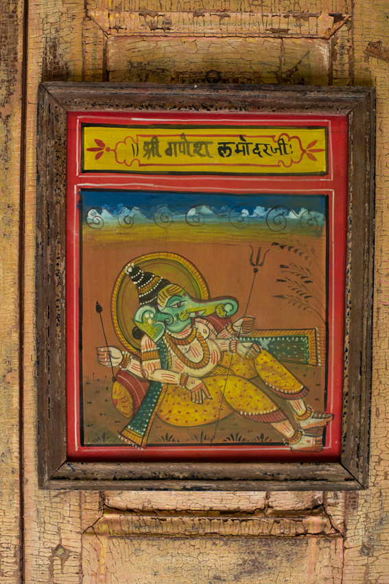 _DSC2240 Vintage schilderij Ganesha