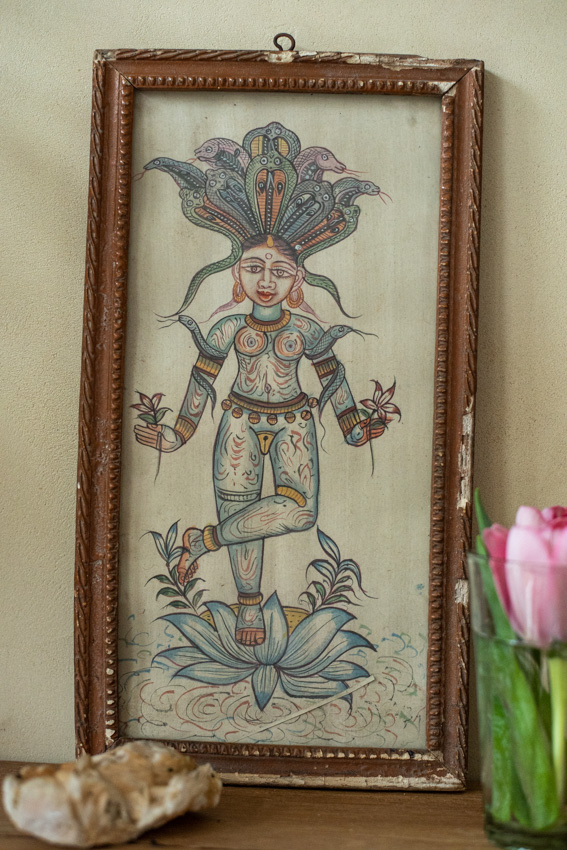 _DSC4053 Antiek Tantra Snake schilderij