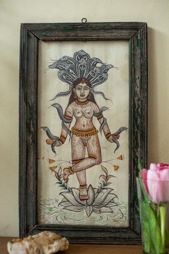 _DSC4055 Antiek Tantra Snake schilderij