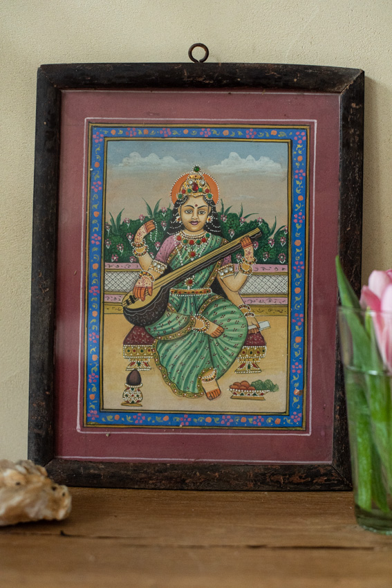 _DSC4089 Vintage schilderij Saraswati