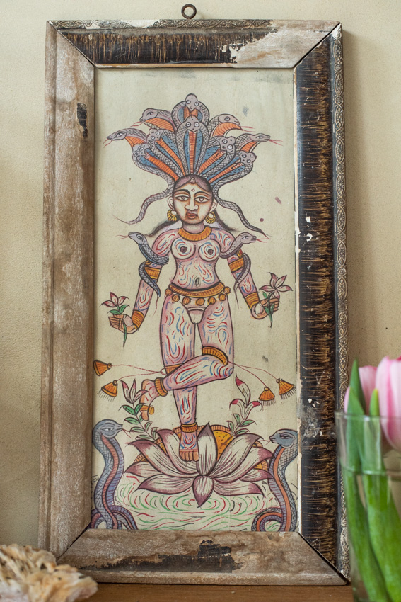 _DSC4164 Antiek Tantra Snake schilderij