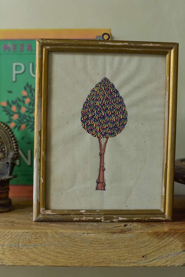 Vintage schilderijtje Tree of life