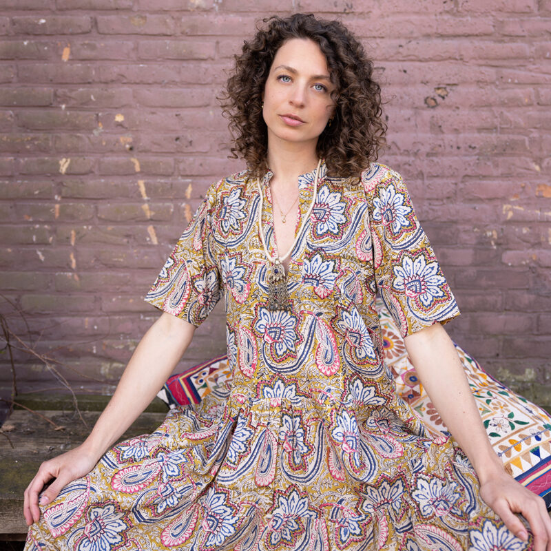 MarianneQ Blockprint jurk