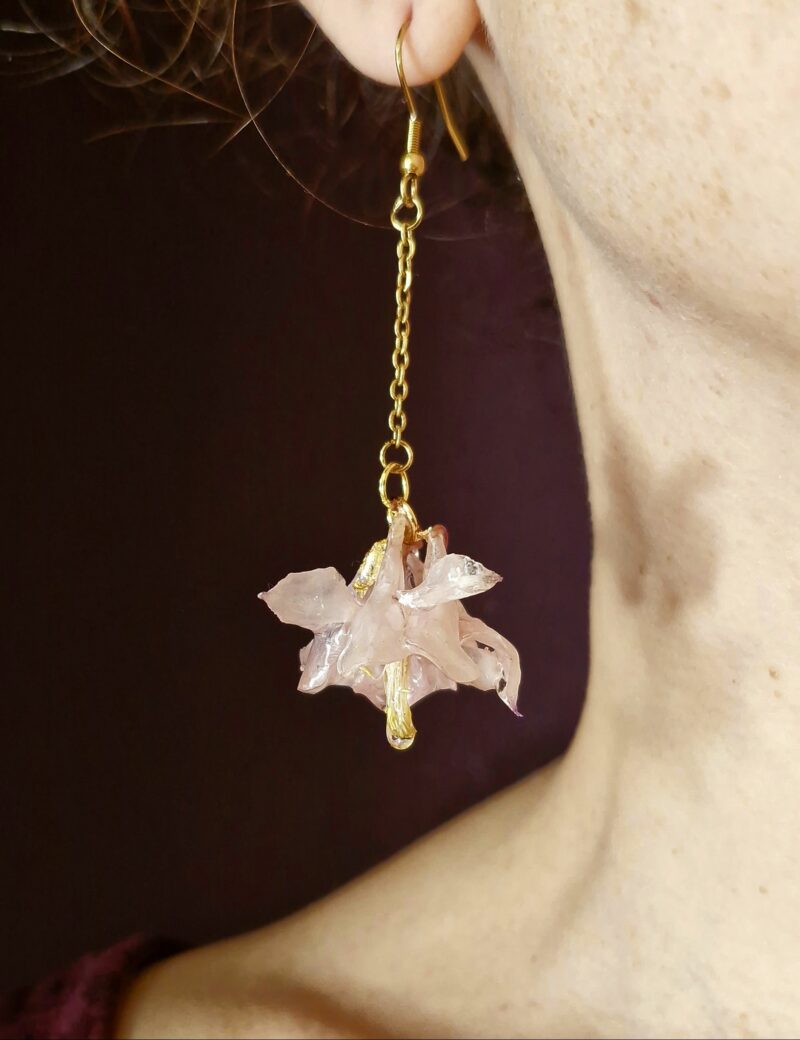 Flower oorbel Akelei (Biedermeier)