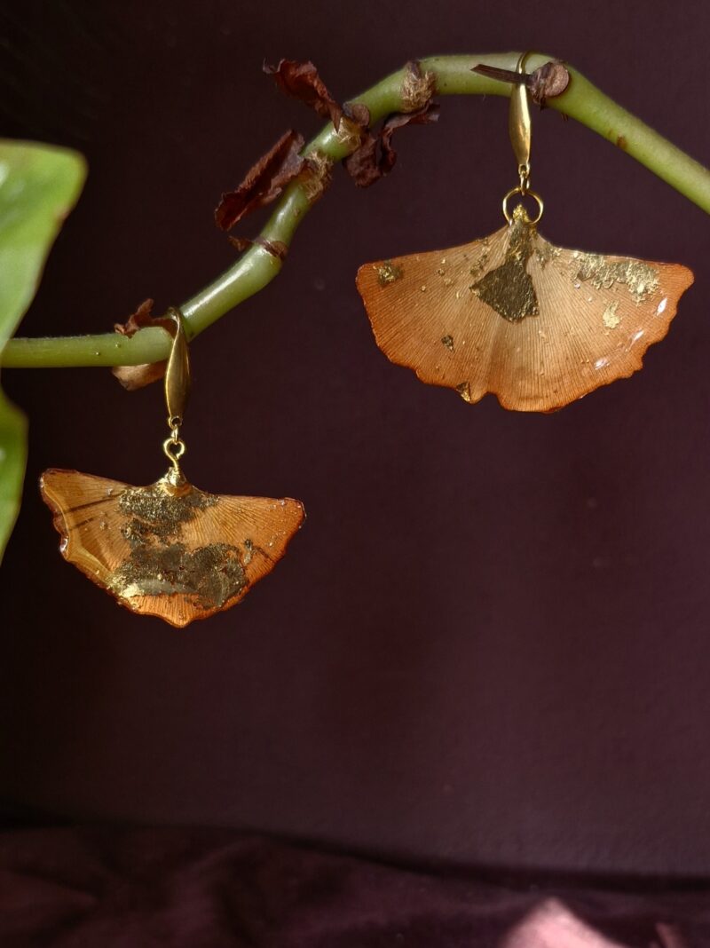 Ginkgo - 2 Flower oorbel Gingko