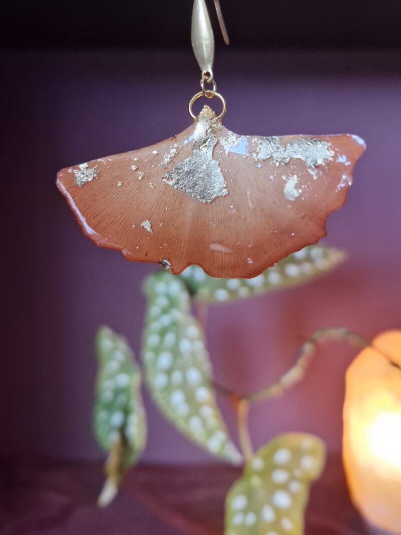 Ginkgo - groot Flower oorbel Gingko