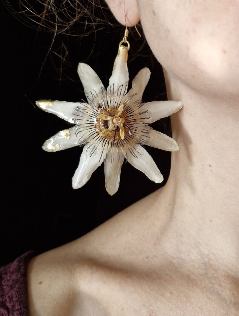 Passiebloem8 Flower oorbel Passiebloem