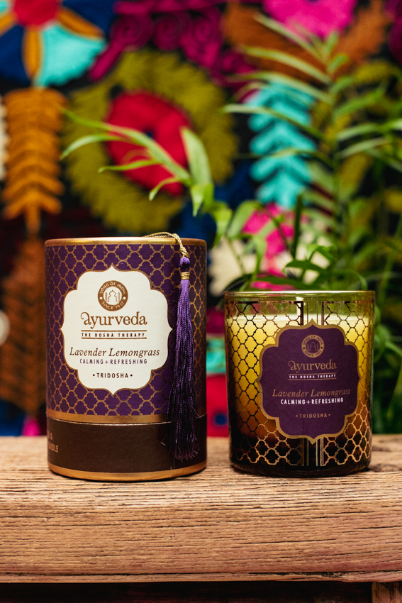 Tridosha lavendel citroengras Ayurveda geurkaars