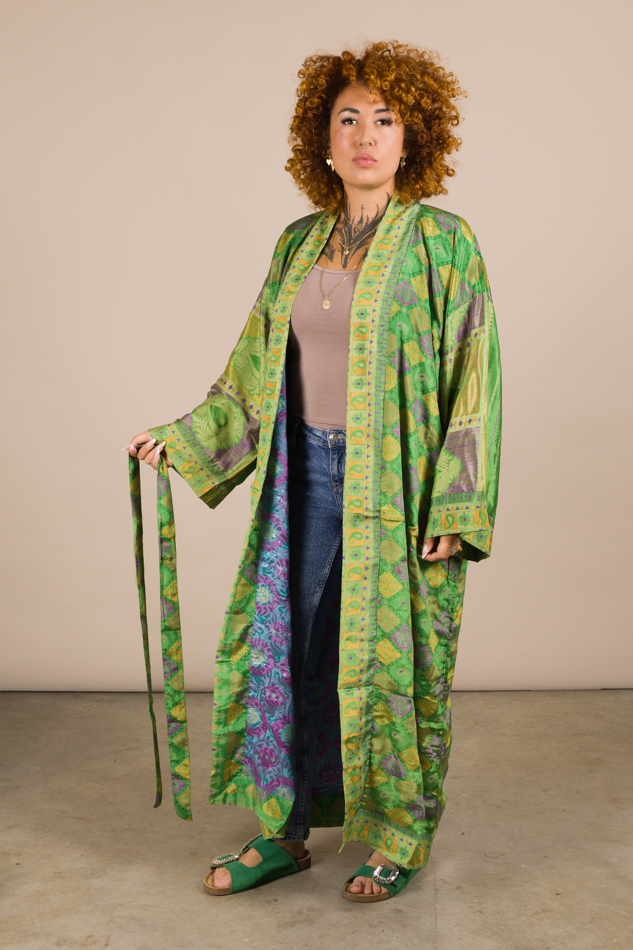 Dubbelzijdige kimono lang