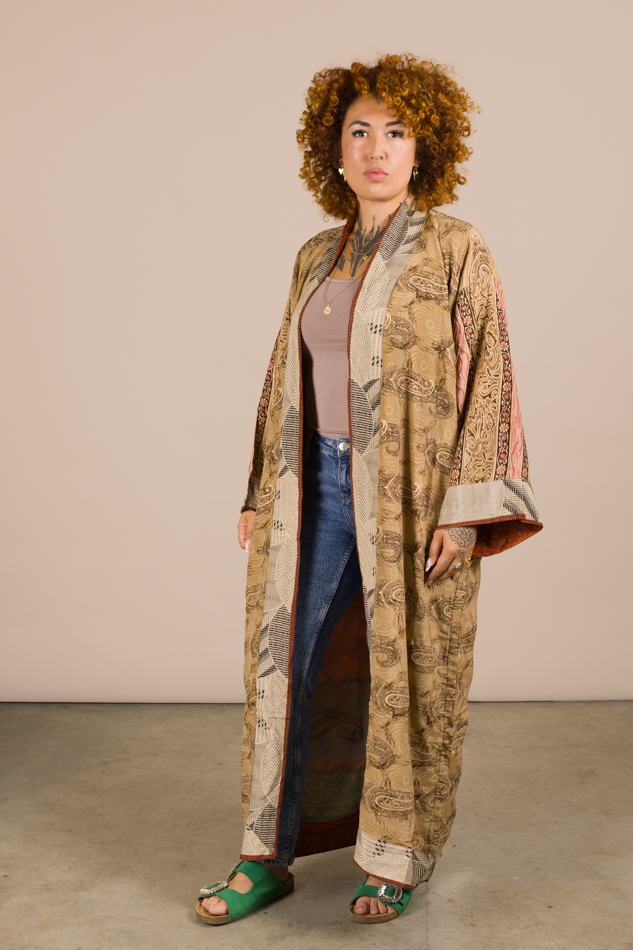 Dubbelzijdige kimono lang