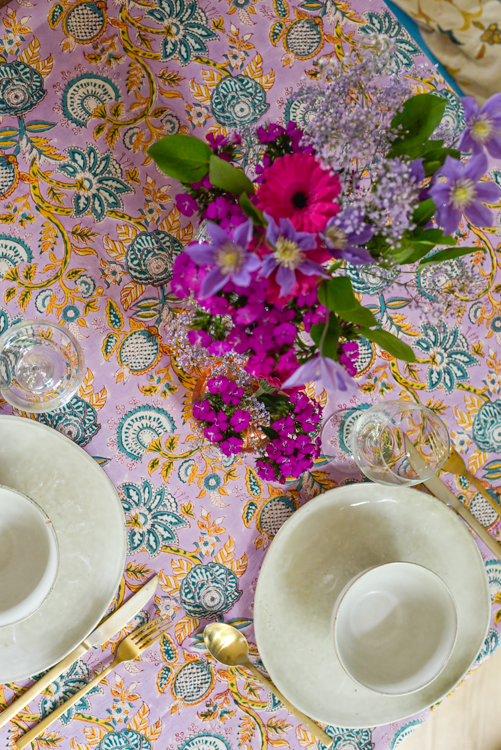 Blockprint tafelkleed xl