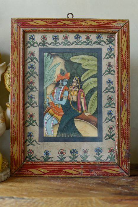 Vintage schilderijtje Krishna