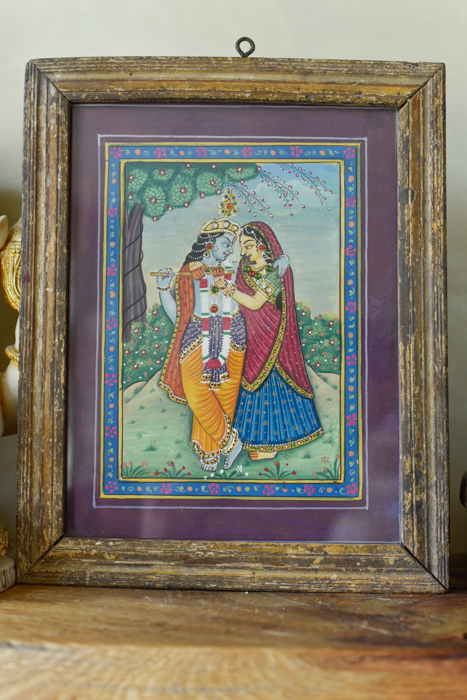 Vintage schilderijtje Krishna