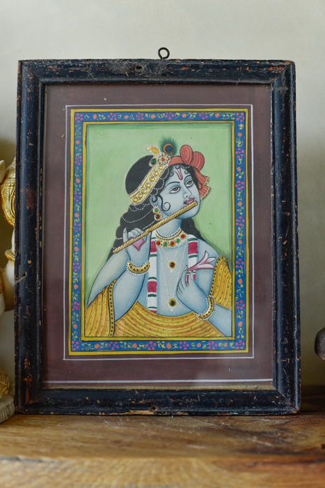 Vintage schilderijtje Krishna