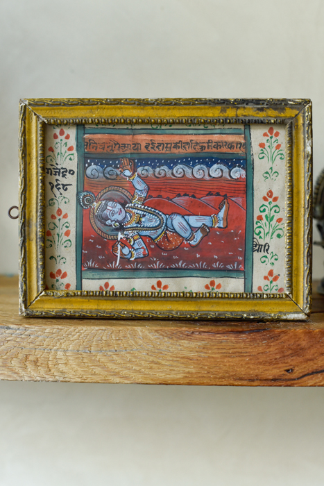 Vintage schilderijtje Krishna