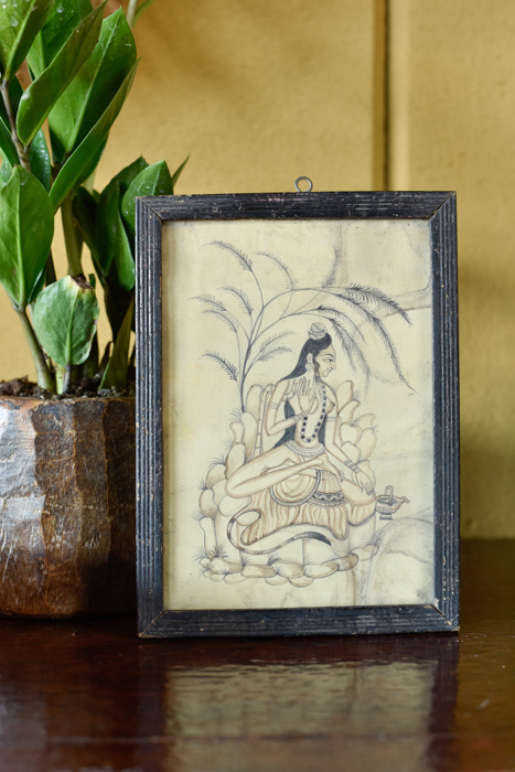 Vintage schilderijtje Indian art