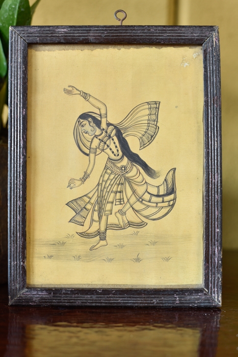 Vintage schilderijtje Indian art