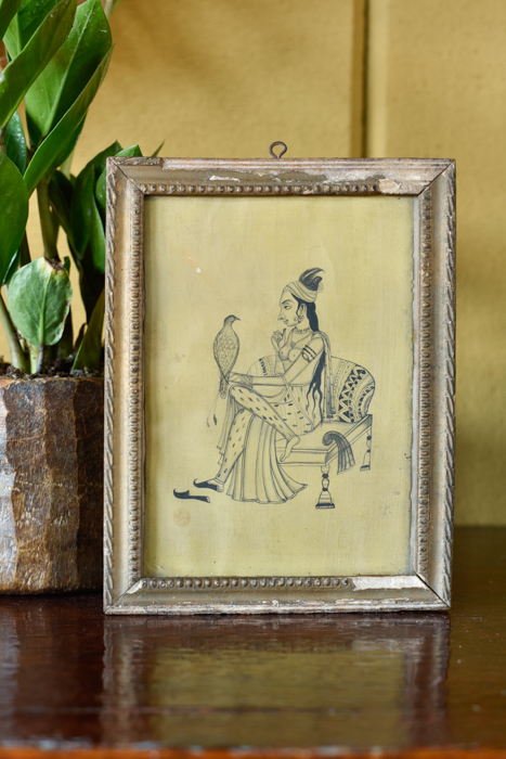 Vintage schilderijtje Indian art