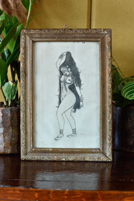 Vintage schilderijtje Indian art