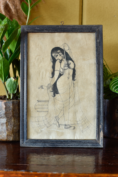 Vintage schilderijtje Indian art
