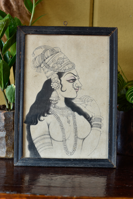 Vintage schilderijtje Indian art