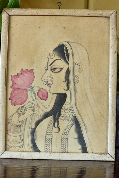 Vintage schilderijtje Indian art